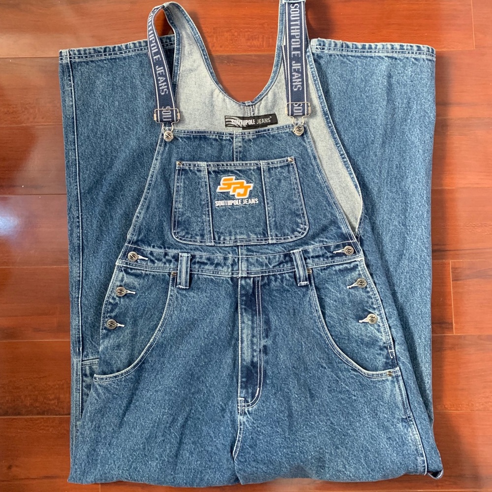 Vtg South Pole Jeans denim adjustable overalls 👖